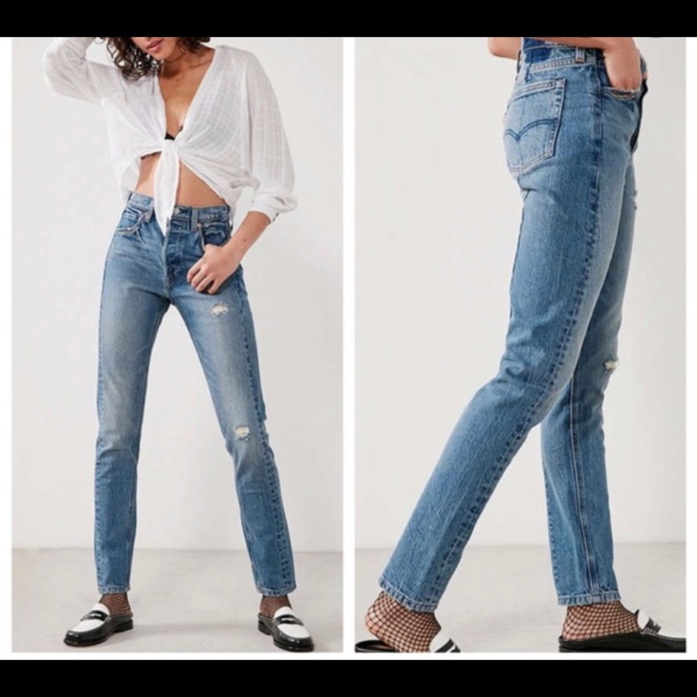 Levi’s Altered 501 Skinny Distressed Jeans
